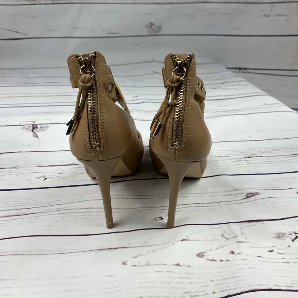 WHBM Tan Eyelet‎ Heels